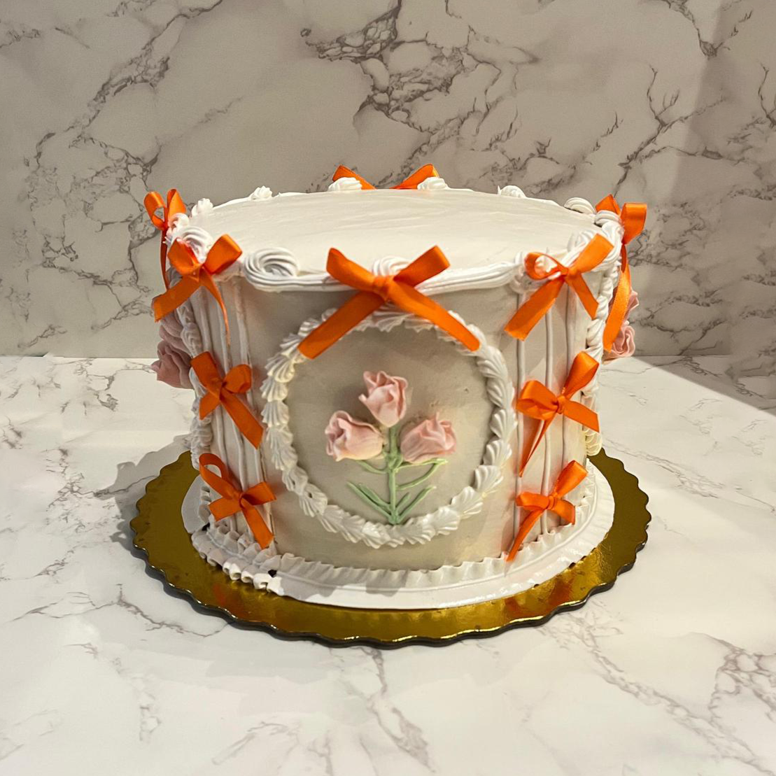Vintage Roses and Bows Cake